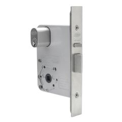 3572 - MORTICE VESTIBULE LOCK (MODRIC SPRING) Satin Chrome