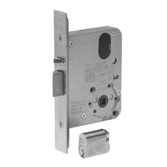 3572 - MORTICE ENTRY LOCK ANTI-LOCKOUT CYLINDER & TURN Satin Chrome