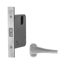 3573 MORTICE ESCAPE SLIDING DOOR LOCK 60mm BACKSET LEFT HAND Satin Chrome