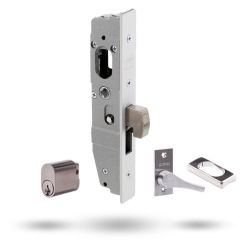 3640 - SHORT B'SET MORTICE DEADLOCK CYL & TEARDROP TURN (METAL) Satin Chrome