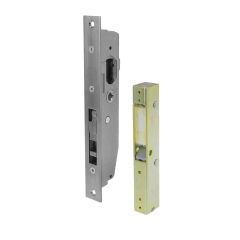 3741 - SHORT B'SET MORTICE DEADLOCK NO CYL LATCHING STRIKE (TIMBER) Satin Chrome