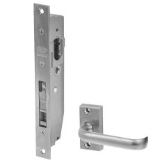3741 - SHORT B'SET MORTICE DEADLOCK CYL & 45 DEG LEVER (TIMBER) NO CYL Satin Chrome