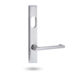 4601 EXT SQUARE END PLATE WITH CYLINDER HOLE & LEVER 118 Satin Chrome