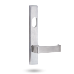 4601 SQUARE END PLATE WITH CYLINDER HOLE & 90 LEVER Satin Chrome