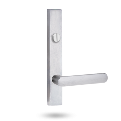 4603 EXT SQUARE END PLATE WITH EMERGENCY TURN & LEVER 106 Satin Chrome