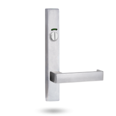 4614 SQUARE END PLATE WITH PRIVACY INDICATING EMERGENCY TURN & 111 LEVER Satin Chrome