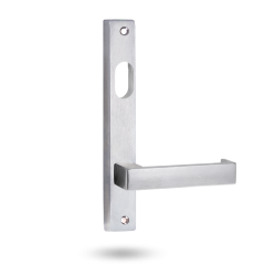 4701 SQUARE END PLATE WITH CYLINDER HOLE & 111 LEVER Satin Chrome
