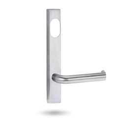 4801 SQUARE END PLATE WITH CYLINDER HOLE & 102 LEVER Satin Chrome