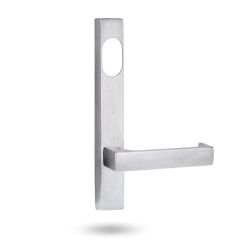 4801 SQUARE END PLATE WITH CYLINDER HOLE & 112 LEVER Satin Chrome