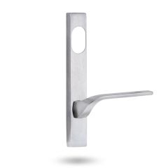 4801 SQUARE END PLATE WITH CYLINDER HOLE & 122 LEVER LH Satin Chrome