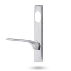 4801 SQUARE END PLATE WITH CYLINDER HOLE & 122 LEVER RH Satin Chrome