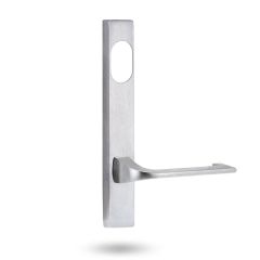 4801 SQUARE END PLATE WITH CYLINDER HOLE & 124 LEVER Satin Chrome