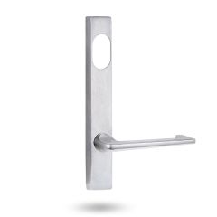 4801 SQUARE END PLATE WITH CYLINDER HOLE & 132 LEVER Satin Chrome