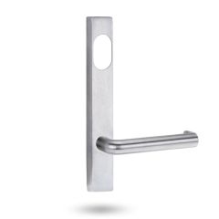 4801 SQUARE END PLATE WITH CYLINDER HOLE & 144 LEVER Satin Chrome