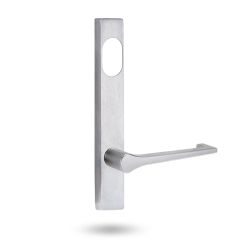 4801 SQUARE END PLATE WITH CYLINDER HOLE & 145 LEVER Satin Chrome