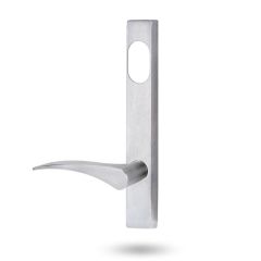 4801 SQUARE END PLATE WITH CYLINDER HOLE & 153 RH LEVER Satin Chrome