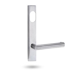 4801 SQUARE END PLATE WITH CYLINDER HOLE & 155 LEVER Satin Chrome