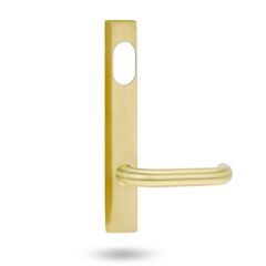 4801 SQUARE END PLATE WITH CYLINDER HOLE & 70 LEVER Polished Brass