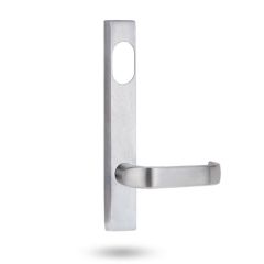4801 SQUARE END PLATE WITH CYLINDER HOLE & 74 LEVER Satin Chrome