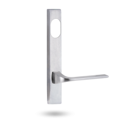 4801 SQUARE END PLATE WITH CYLINDER HOLE & 123 LEVER Satin Chrome