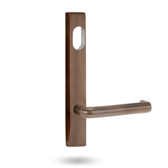 4801 EXT SQUARE END PLATE WITH CYLINDER HOLE & LEVER 144 Architectural Bronze