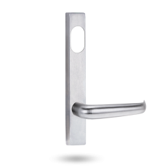 4801 SQUARE END PLATE WITH CYLINDER HOLE & 180 LEVER Satin Chrome