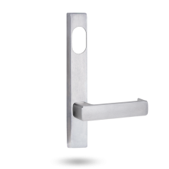 4801 SQUARE END PLATE WITH CYLINDER HOLE & 76 LEVER Satin Chrome