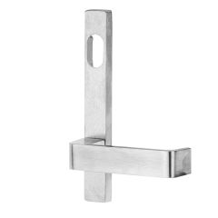 4801 SQUARE END PLATE WITH CYLINDER HOLE & 90 LEVER Satin Chrome