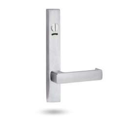 4814 SQUARE END PLATE WITH PRIVACY INDICATING EMERGENCY TURN & 76 LEVER Satin Chrome