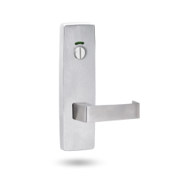 4814 SQUARE END PLATE WITH PRIVACY INDICATING EMERGENCY TURN & 90 LEVER Satin Chrome