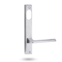 4901 SQUARE END PLATE WITH CYLINDER HOLE & 178 LEVER Satin Chrome