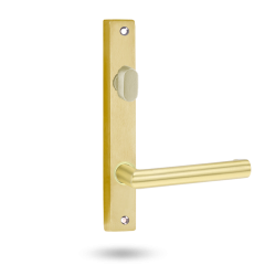 4904 INT SQUARE END PLATE WITH TURNKNOB & LEVER 155 Satin Brass