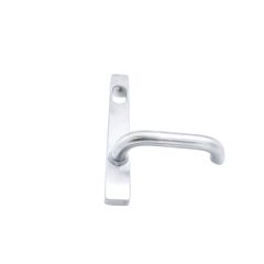 4908 SQUARE END PLATE WITH CYLINDER HOLE & FIXED 70 LEVER LH Satin Chrome