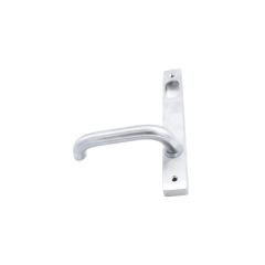 4908 SQUARE END PLATE WITH CYLINDER HOLE & FIXED 70 LEVER RH Satin Chrome