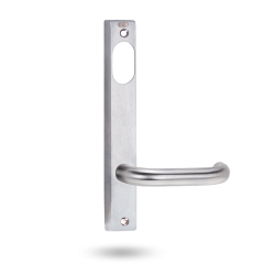 4911 SQUARE END PLATE WITH LED LENS CYLINDER HOLE & 70 LEVER Satin Chrome