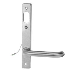 4920 SQUARE END PLATE WITH CYLINDER HOLE & LED & 70 LEVER Satin Chrome