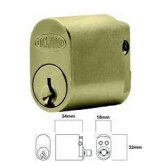 LOCKWOOD C4 570 AUSTRALIAN OVAL CYLINDER WITH X CAM 5KA Polished Brass Unlacquered