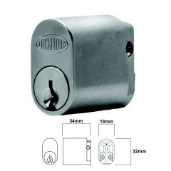 LOCKWOOD C4 570 AUSTRALIAN OVAL CYLINDER WITH V CAM 5KD Satin Chrome