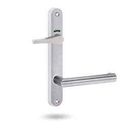 5741 ROUND END PLATE WITH PRIVACY INDICATING ACCESSIBLE TURN & 155 LEVER Satin Chrome
