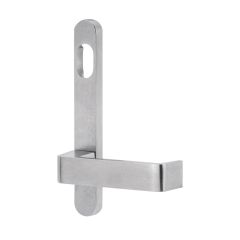 5801 ROUND END PLATE WITH CYLINDER HOLE & 90 LEVER Satin Chrome