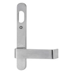 5820 ROUND END PLATE WITH CYLINDER HOLE & LED & 90 LEVER Satin Chrome