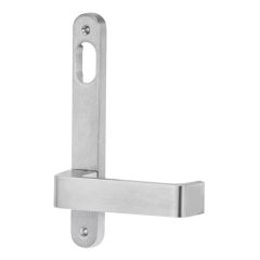 5901 ROUND END PLATE WITH CYLINDER HOLE & 90 LEVER Satin Chrome