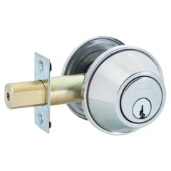 SYMMETRY DEADBOLT DOUBLE CYLINDER TP 6PIN PROJECT KEYED Polished Stainless Steel