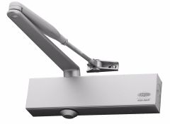 726 SERIES SIZE 2-6 P/A DC CLIP ON COVER CLOSER ADJUSTABLE BACKCHECK Silver