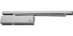 726 SERIES SIZE 2-6 SLIDE RAIL DC CLIP ON COVER CLOSER ADJUSTABLE BACKCHECK Silver