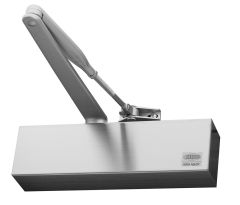 7714 DA SIZE 1-4 P/A DC FORMED COVER CLOSER ADJUSTABLE BACKCHECK Satin Stainless Steel