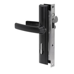 8654 HINGE SECURITY DOOR LOCKSET NO CYLINDER NO SNIB Black