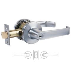 950 SERIES KEY IN LEVER EXTERIOR DEADLATCH SET 5PIN KEYED Satin Chrome