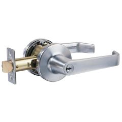 954 SERIES KEY IN LEVER GLASS DOOR DEADLATCH 5PIN KEYED ALIKE DOUBLE CYL Satin Chrome