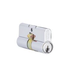 LOCKWOOD EURO PROFILE 9555-1 DOUBLE CYLINDER FIXED CAM 6RP Chrome Plate